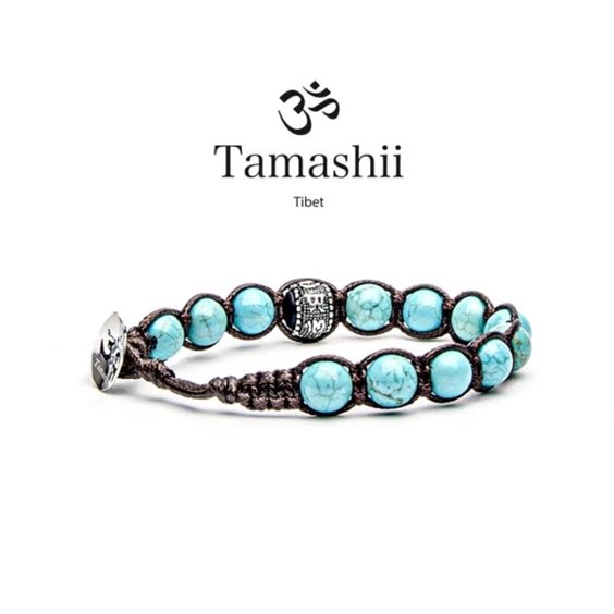 Bracciale Tamashii Ruota della Preghiera in Argento Turchese BHS1100-7 - BHS1100-7